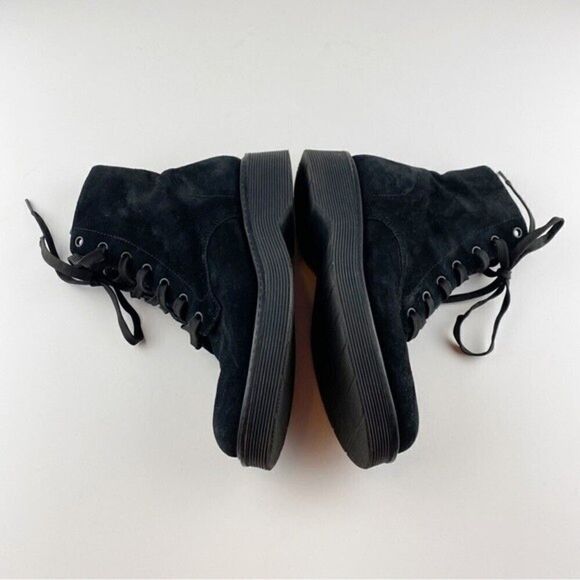 Vince Monastir Platform Lace Up Combat Boots Black Suede Size 7 - Picture 6 of 13
